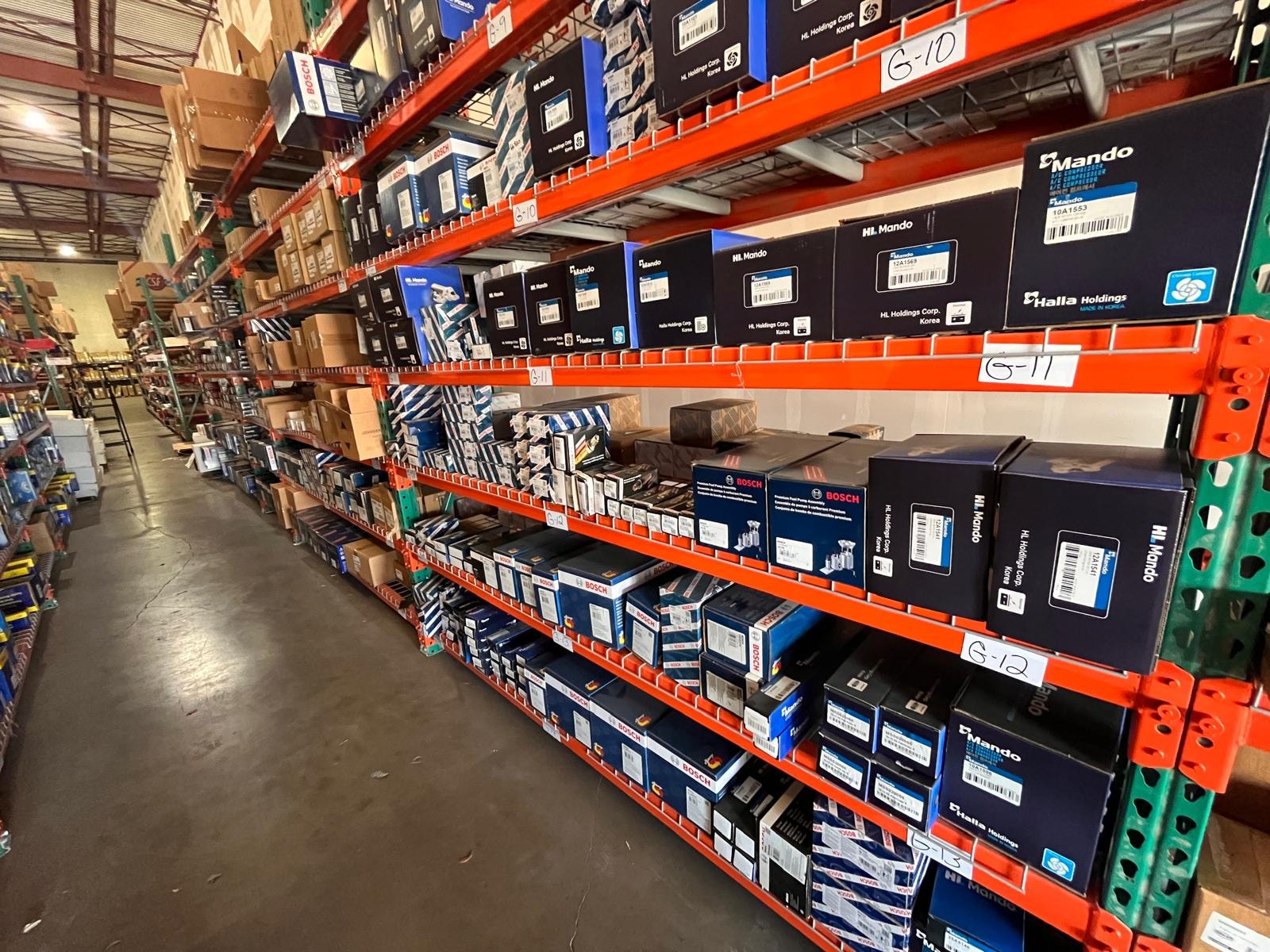Texas Auto Parts Bosch and Mando parts aisle