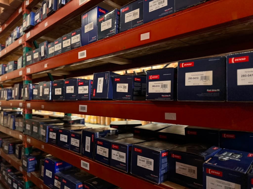 Texas Auto Parts warehouse shelving