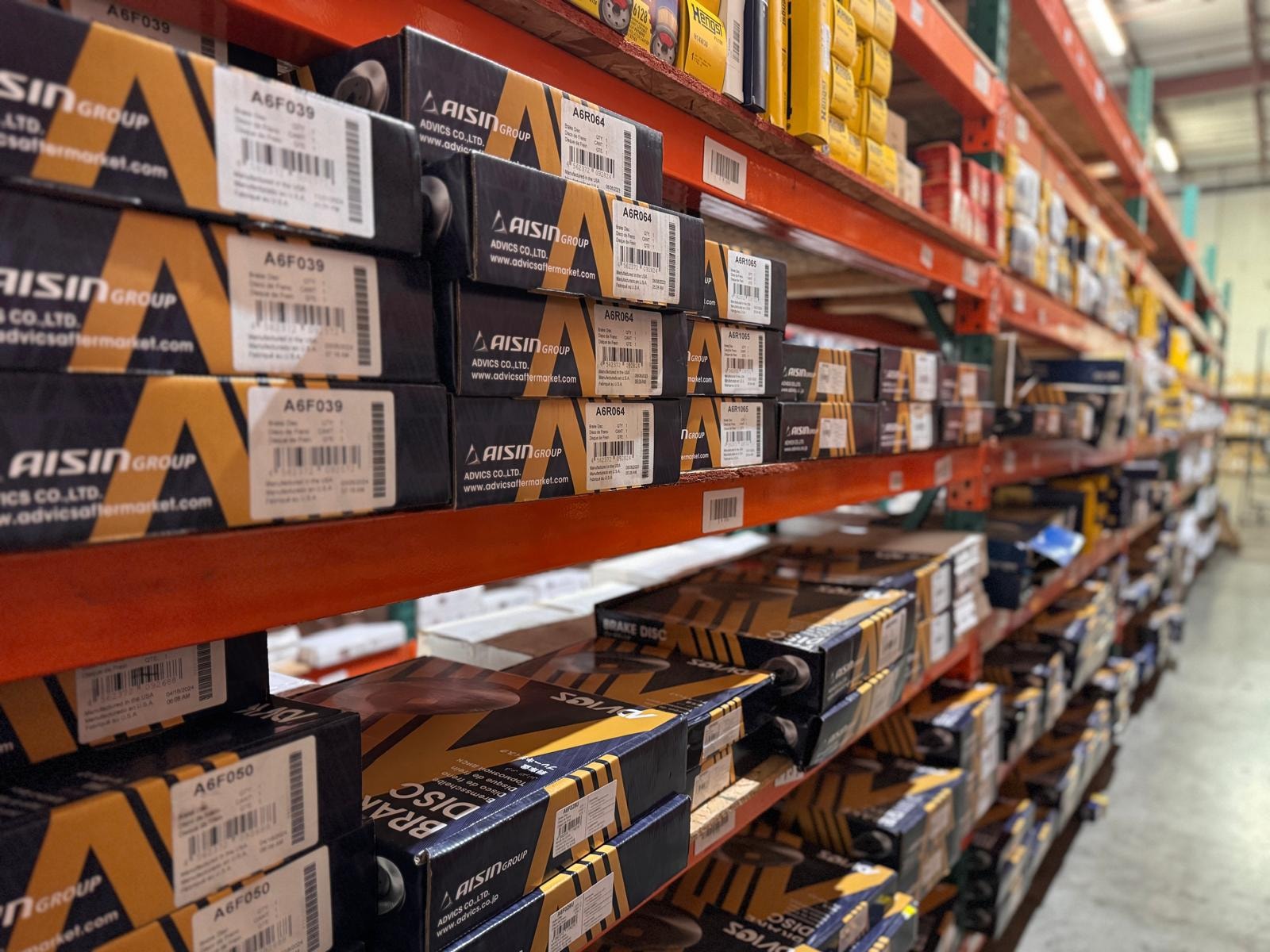 Texas Auto Parts AISIN Group brake parts shelving
